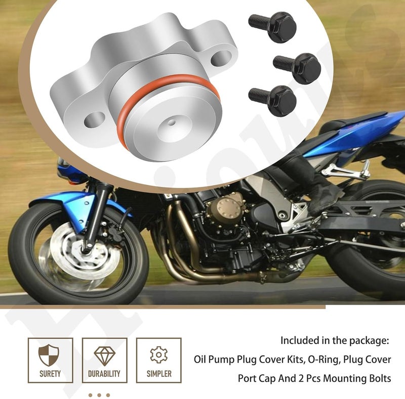 Haiouus Oil Pump Plug Cover Kits Compatible With Yamaha PW50 1981-2024 Series vehicles, With O-Ring, Plug Cover, Port Cap And 2 Pcs Mounting Bolts - Image 5